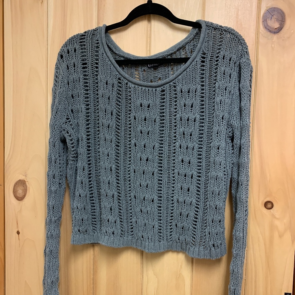 Express Grey Crop Sweater